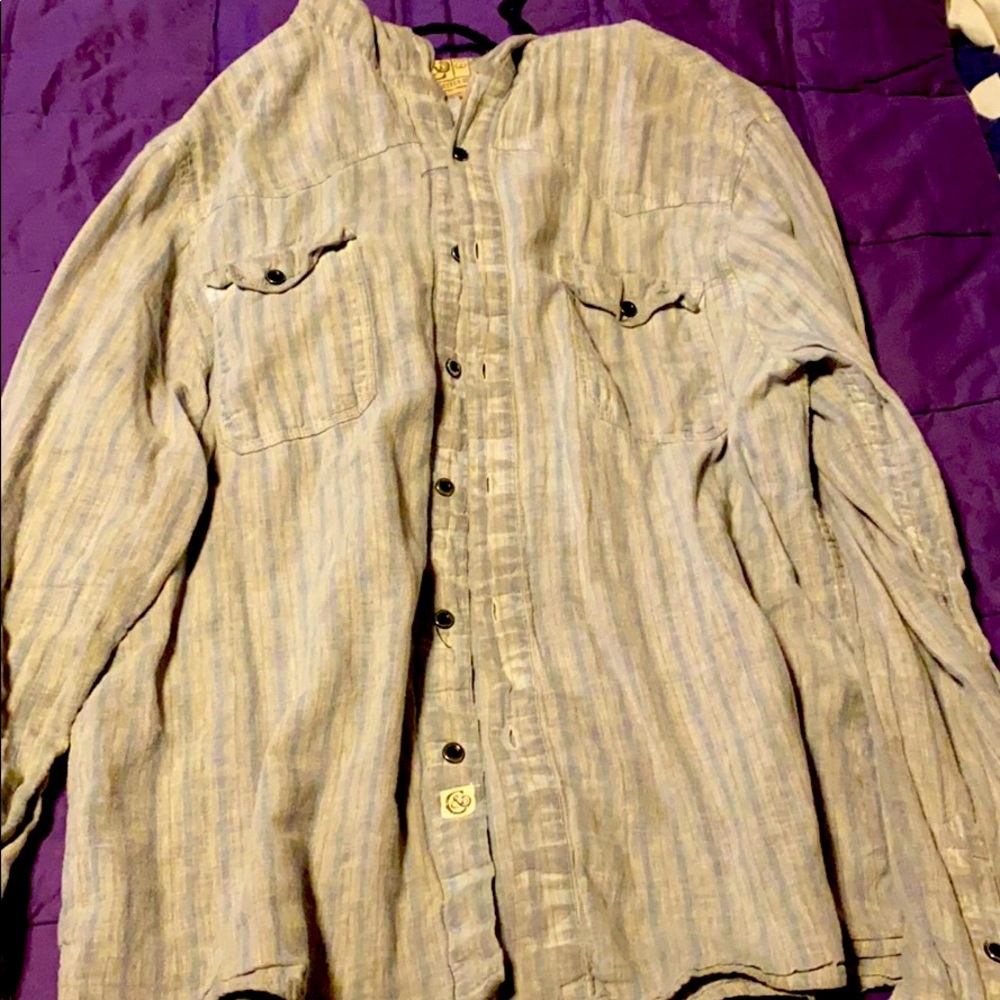 Button up hooded shirt